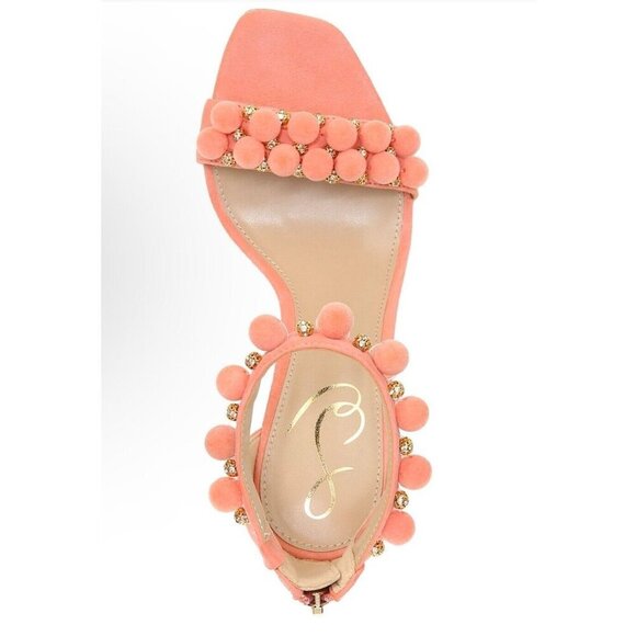 Sam Edelman Luella Canyon Clay Beaded Dress Sandals 7.5 High Heel Ankle Strap - Picture 2 of 16